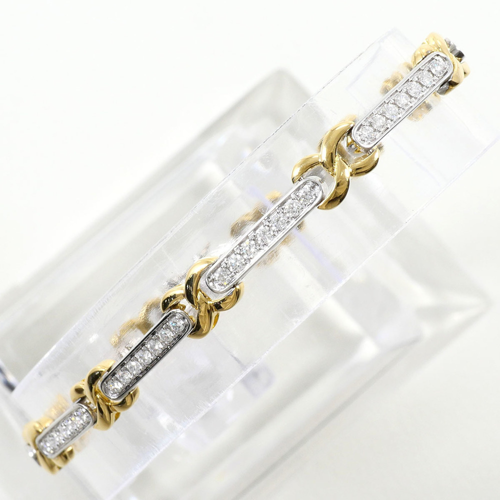 VINTAGE 18k Gold Diamond Charm Bracelet